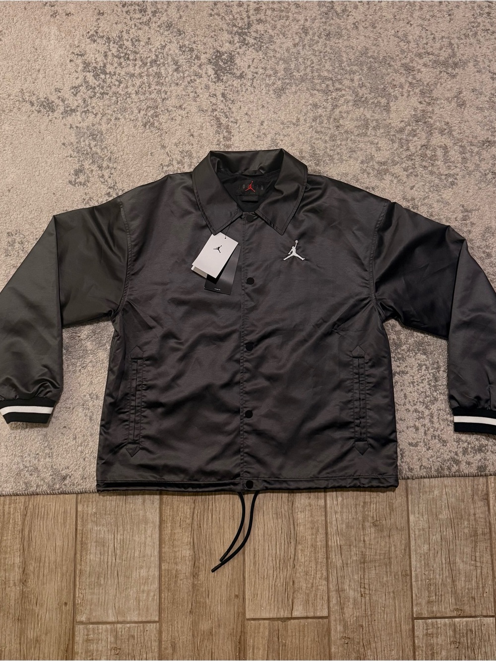 NWT $120 Nike Jordan Women's Coaches Jacket Loose Fit Black